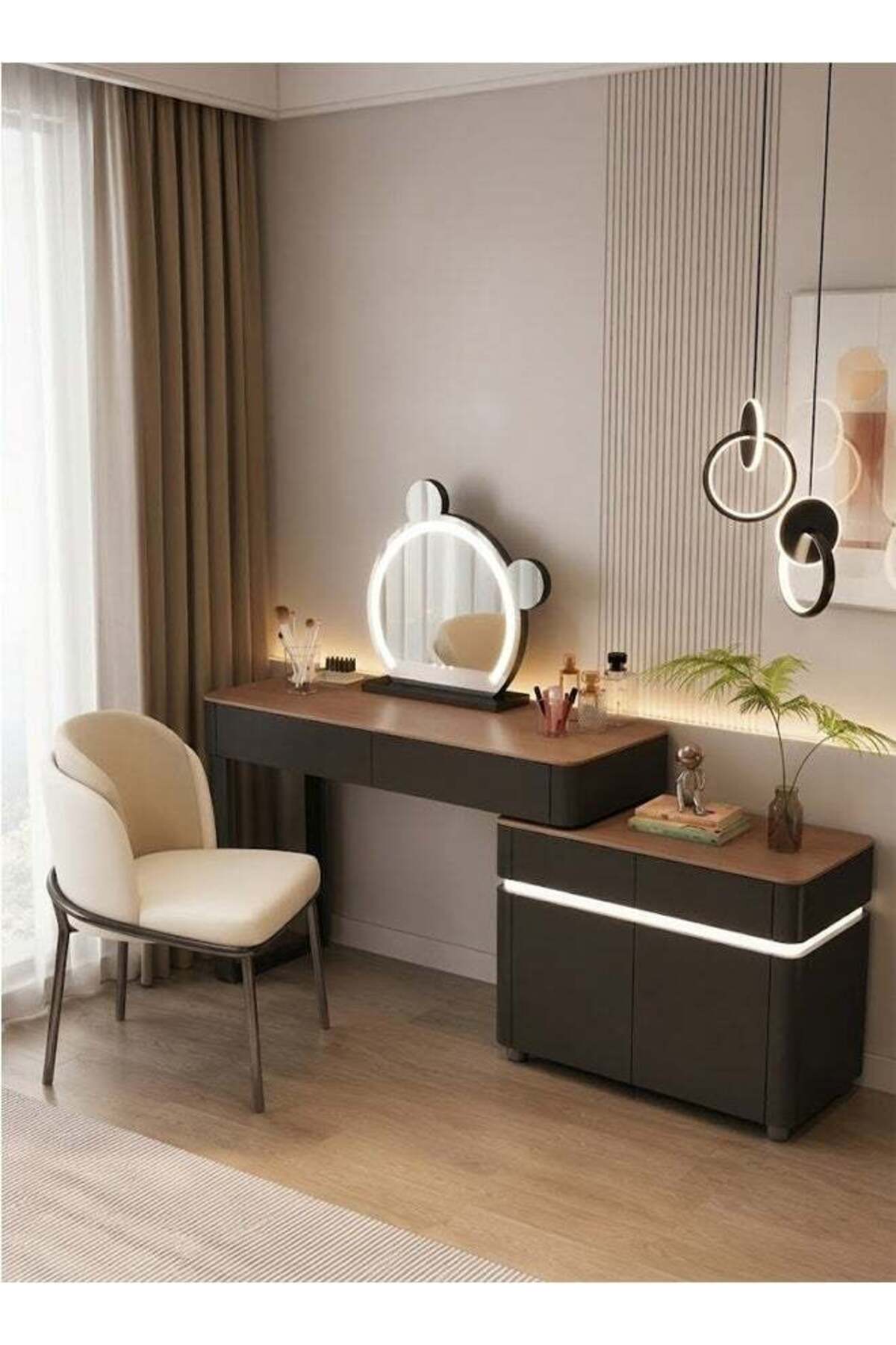 Elegant and Efficient Smart Dressing Table for Contemporary Living Spaces with LED Mirror