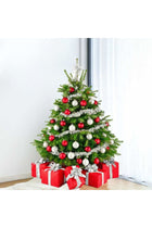 Fresh Premium Christmas Tree with Red and Silver Decorations 250cm
