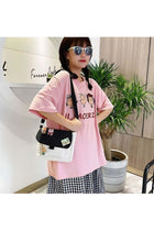 Girls' Cute Shoulder Bag, Crossbody Bag Sling Bag Side Bag Carry Bag with Badge Charm for Students
