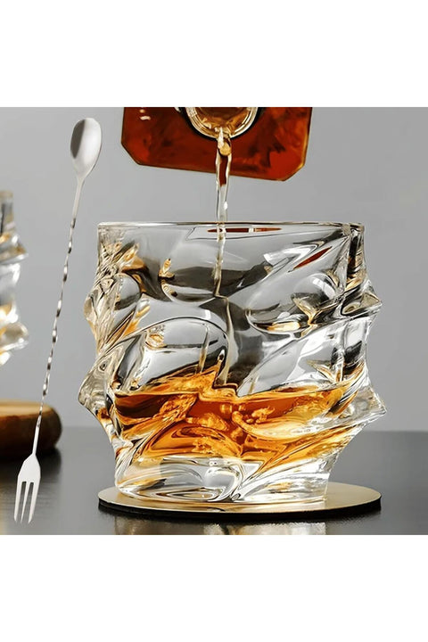 Tsukiglass Whiskey Glasses, Storm Japanese Crystal Whisky, Rocks, Bourbon, Old Fashioned, 2 Pcs, 330ml