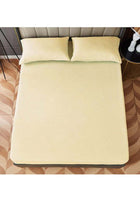 3-Piece Fitted Bedsheet Set Queen Size Microfiber Beige 150x200+30cm