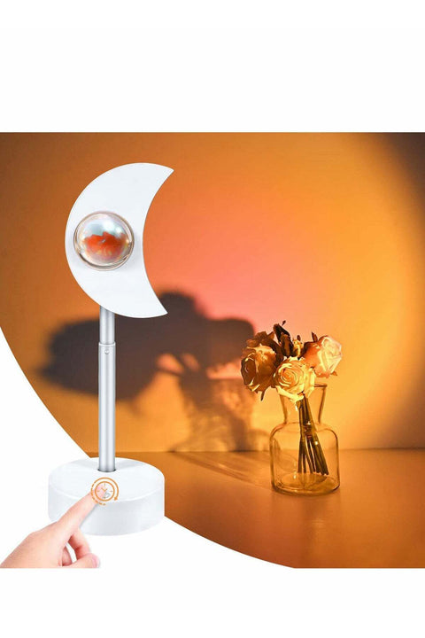 Sunset Lamp Projection, Dimmable 180° Rotation Warm Romantic Stars Moon Night Light