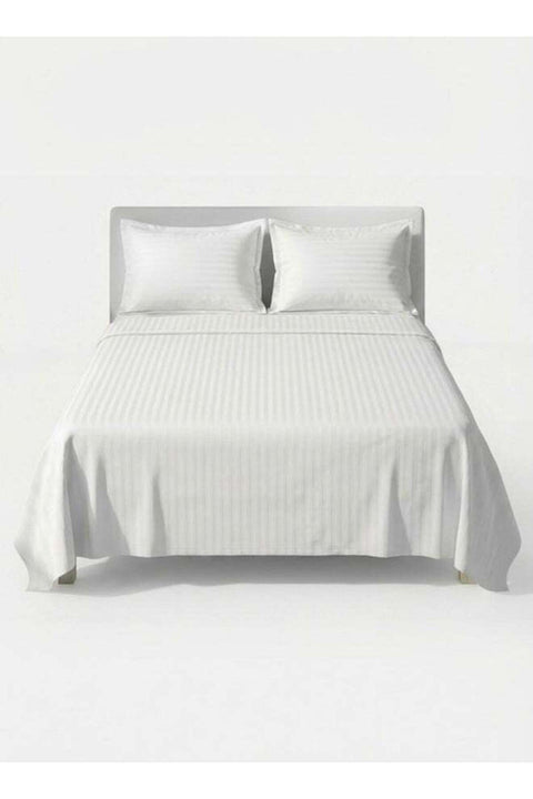 100% Cotton 600TC Single Bed Sheet Set White 160 x 220cm