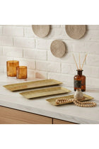 Marketplace Rectangular Metal Platter, Set Of 3 - Gold