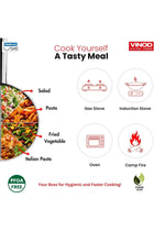 Platinum Triply Stainless Steel Cookware Set - 4 Pc (Kadai 24cm, Frypan 24cm, Saucepan 16cm)