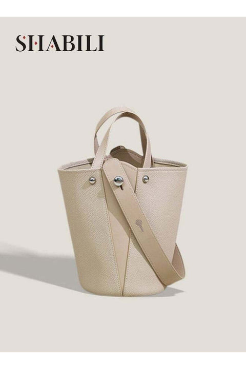 Women Crossbody Bucket Tote Bag in PU Leather for Daily Casual Travel, Large-Capacity Multi-Pocket Shoulder Sling