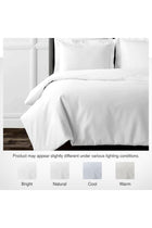 3 Piece Brushed Microfiber Double Duvet Cover Set (200x200cm) with 2 Pillow Cases(50x75cm)- White
