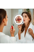 10x Magnifying LED Makeup Mirror with Suction Cup - Lighted Bathroom and Shaving Mirror, Travel Vanity Mirror with 360° Swivel Rotation and Locking Suction