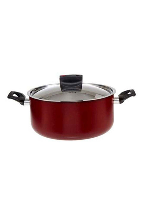 Safecook Non-Stick Covered Stockpot Red 30cm