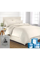 Bamboo Duvet Cover Full Size 200x200 cm With Button Closing and Corner Ties 400TC Cool, Anti-Allergic, Soft and Silky – Ivory