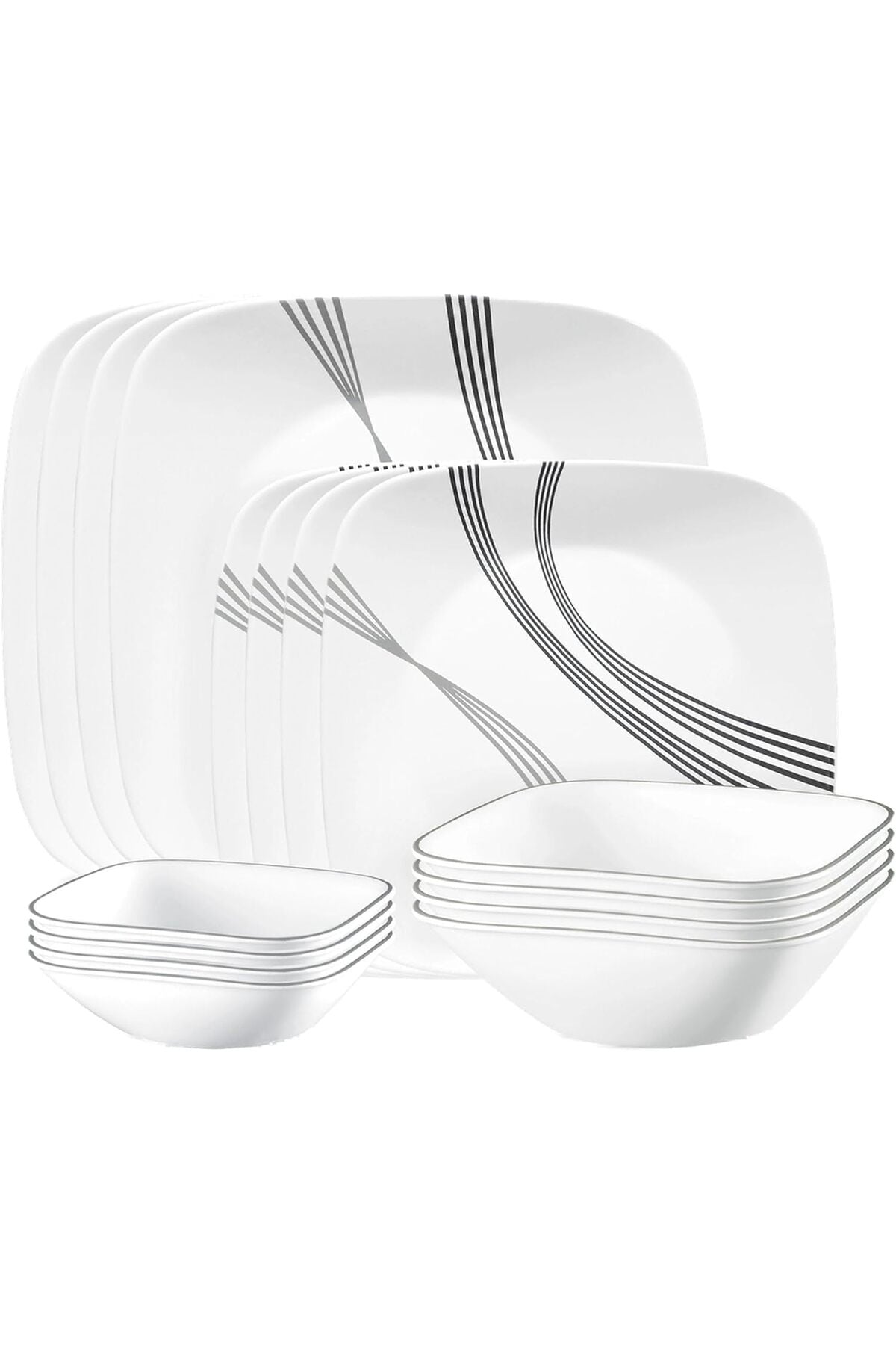 Urban Arc 16pc, Chip & Break Resistant Dinnerware Set, Service for 4