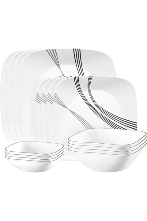 Urban Arc 16pc, Chip & Break Resistant Dinnerware Set, Service for 4