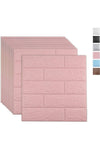 10 PCS Pink 3D Wall Panels, 14.5 sq.feet Coverage, Printable Wallpaper Sticker with Self-Adhesive Waterproof Brick PE Foam Wall Panels Peel and Stick for Interior Wall Decor Home Decoration