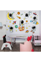 Lovely Astronauts and Planet Wall Decals, Universe and Stars Wall Sticker, Space Art Wall Clings, Removable Vinyl Stickers For Nursery, Living Room, Bedroom, TV Sofa Background Decoration Murals