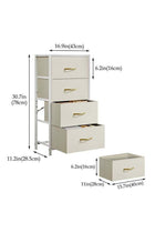 4-Drawer Dresser Vertical Storage Tower Fabric Dresser for Bedroom, Hallway, Entryway, Closet Organizer, Nightstand Bedside Table Furniture,Wooden Top,White