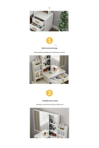Vanity Table with LED Light Mirror, Multifunctional Makeup Dressing Table with Drawers and Storage Cabinet, Girls and Women's Bedroom Dresser with Open Shelves and Stool, White（SZZ008)