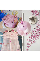 24pcs 3D Pink Butterfly Wall Stickers | 3 Sizes, 2 Styles | Decorations for Party, Birthday, Cake, Crafts & Room Decor | Removable Wall Decals | Pack of 24 (Pink)