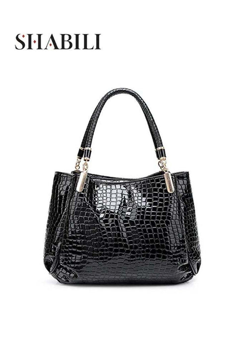 Women's PU Crossbody Bag, Large Capacity Handbag Tote Shoulder Satchel Bag for Daily Use (Black)