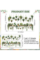 X Spring Green Plant Wall Stickers, 3D Potted Succulent Leaves Wall Decals, Removable Cactus Mural, Peel and Stick Vinyl Art for Kitchen Home Office Bedroom Decor, Large 33 Inch Nature Theme