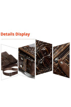 Genuine leather men's shoulder bag, flap crossbody bag, handmade crocodile pattern, casual shoulder bag,sling bag for men leather