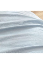 Duvet Cover Set 100% Washed Cotton Linen Feel Super Soft Comfortable Chic Lightweight 2 PCs Home Bedding Set Solid Cornflower Blue Twin/Twin XL