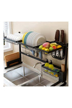 Over Sink Dish Drying Rack Black 85x32x52cm