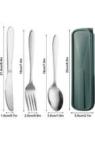 3 Piece Cutlery Set, Portable Travel Utensils Set with Case, Stainless Steel Tableware Set