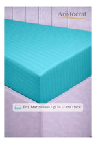 3-Piece Striped Microfiber Fitted Sheet Set Large Single 120x200cm, Teal