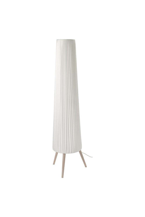 Pleated Shade Floor Lamp, Beech & White, 154 cm
