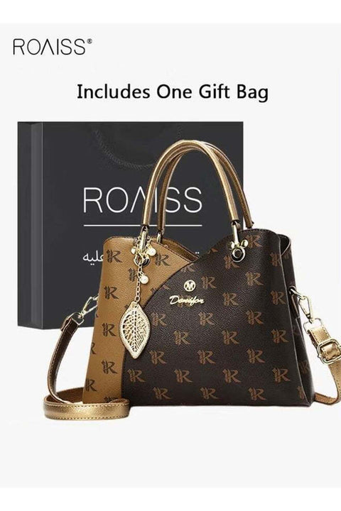 Women Stylish Handbag with Magnetic Snap and Zipper, Large Capacity Shoulder Bag
