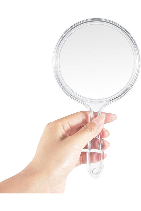 Double-Sided Magnifying Handheld Mirror (1X/3X), Handheld Mirrors with Handle for Makeup and Hairdressers, Small Magnifying Mirror Portable for Travel for Women