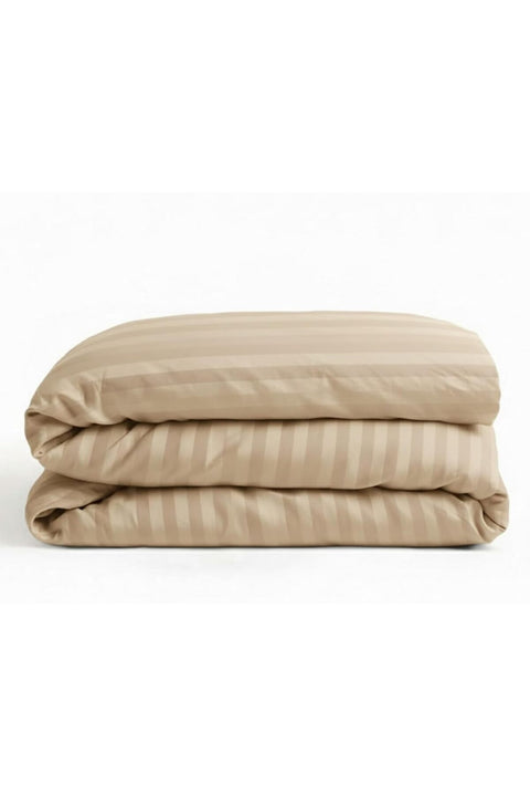 Multi-Colored Luxury Stripe Duvet Cover (only cover) - zipper (Beige, Double(200X200))