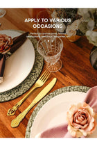 10 Pcs Retro Gold Silverware Set, Stainless Steel Cutlery Set for 2, Mirror Polished Forks Spoons Knives, Dishwasher Safe Flatware, Elegant Tableware for Home, Party, Wedding Use