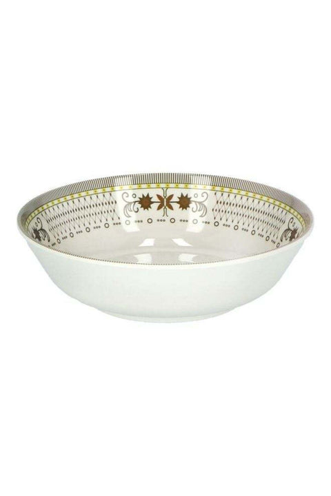 Serving Bowl White/Brown 8.5inch