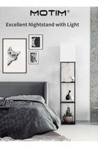 Floor Lamp with Shelves 3-Tier Modern Square Floor Standing Lamp with 3 Color Temperature Bulb