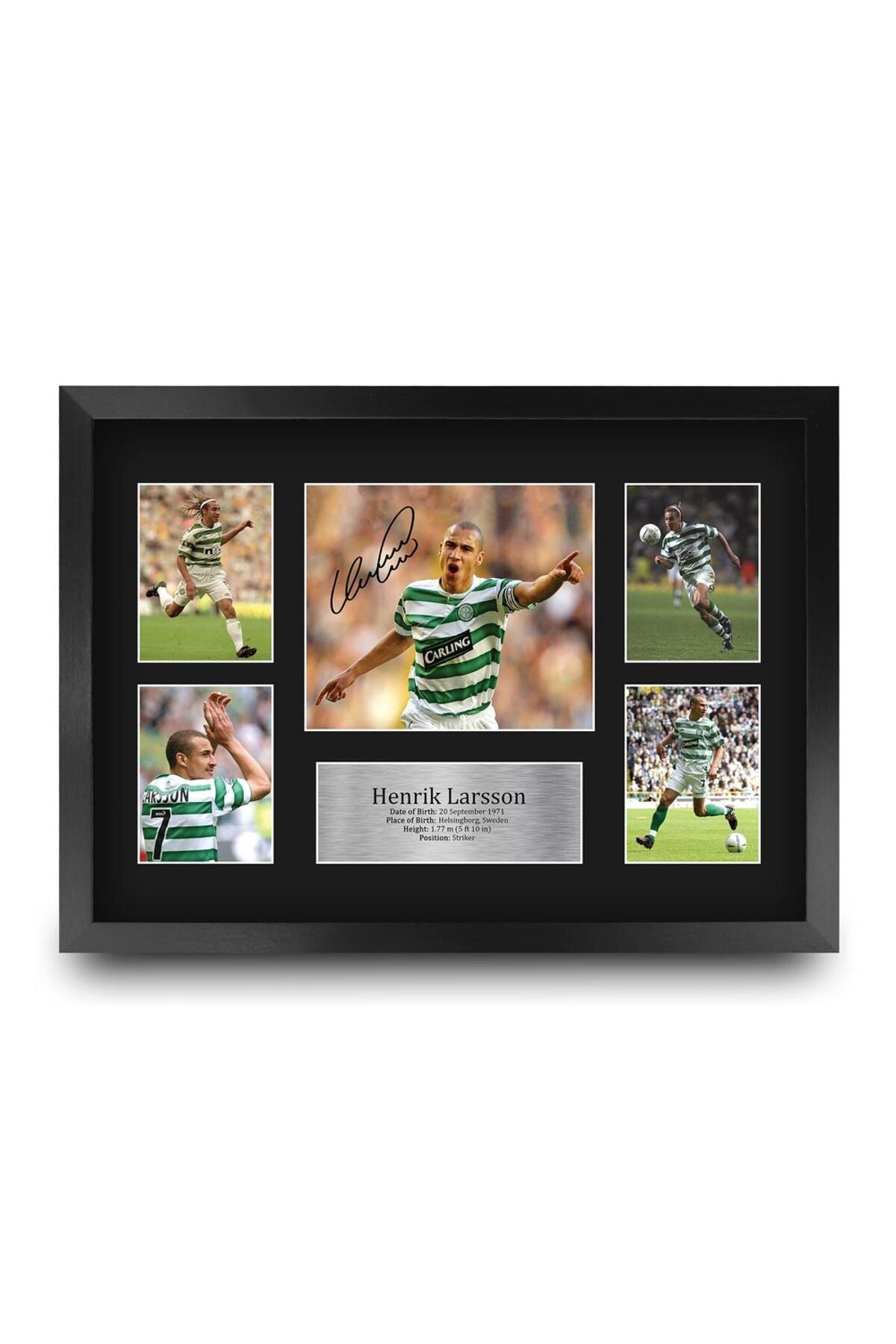 FR A3 Henrik Larsson Celtic Printed Memorabilia Signed Autograph Photograph Display for Football Fans and Supporters - A3 Framed