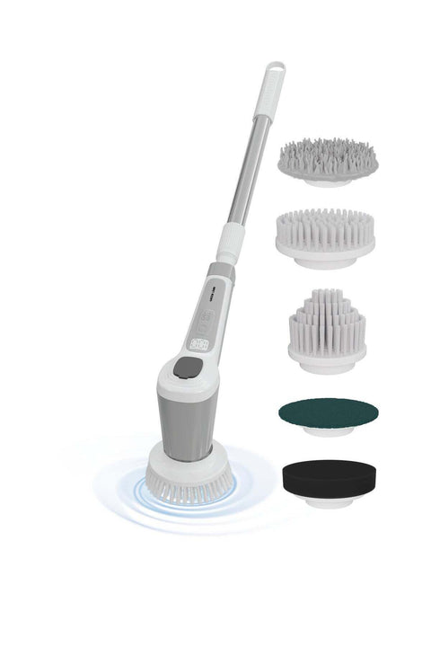 5-in-1 Electric Spin Scrubber - Waterproof, Adjustable Arm, Rechargeable, 5 Brush Heads
