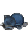 Matisse 16 Piece Double Bowl Dinnerware Set, Cobalt Blue