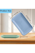 4 Colors Big Rectangular Dinner Plates Unbreakable Wheat Straw Plates, Reusable Durable Lightweight Salad Plate