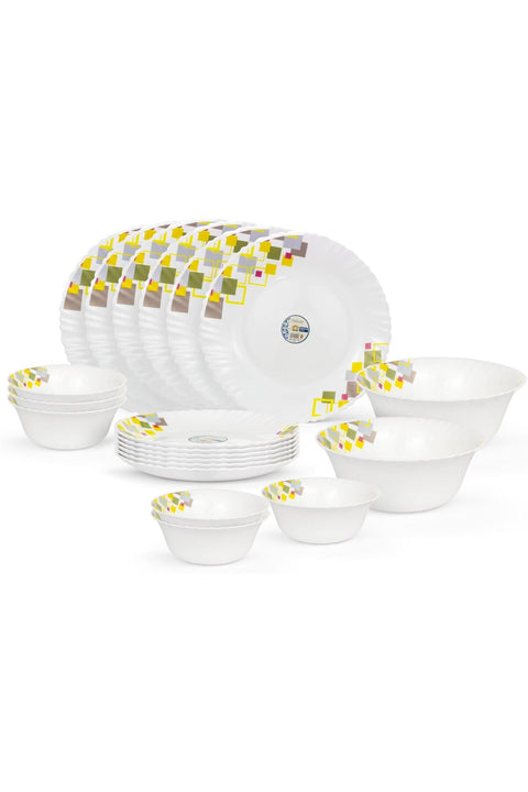 20 Pcs Opal ware Dinnerware set Dinner, Dessert Plates and Bowls Dishwasher & Microwave safe, Scratch Resistant use for kitchen restaurant
