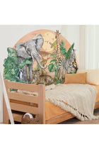 62.99"x39.37" 3D Jungle Animal Wall Stickers, Removable Safari & African Wildlife Decals for Kids, Baby Nursery, Living Room, DIY Tropical Forest Wall Decor Mural