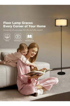 Floor Lamp Fabric Lampshade, Remote Control 16 Color Dimmable, Soft Light Floor Lamps for Eye Care