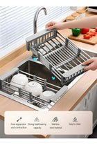 EETU Dish Rack,Extend Kitchen Sink Drain Basket,Retractable Dish Drying Rack,Stainless Steel Strainer Telescopic Drain Basket,Draining Bowl Rack,Over Sink Drainer For Washing Dishes,Fruits,Vegetables