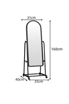 Adjustable Standing Full-Length Mirror, Tiltable Dressing Mirror with Bottom Storage Stand, Household Floor Mirror for Living Room/Bedroom(Black)