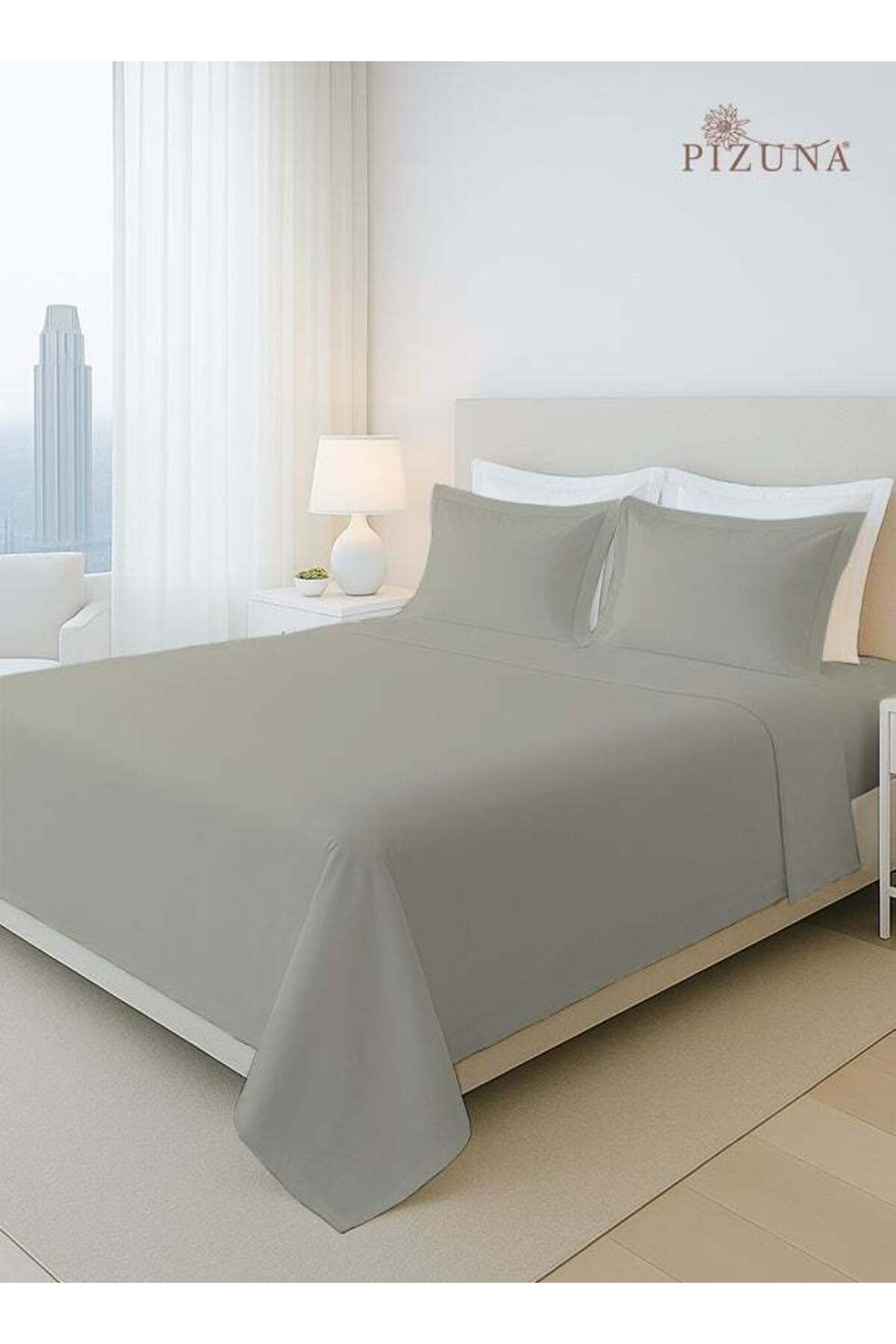 Pure Combed Cotton Bed Sheet Set Queen Size Silver, 400 Thread Count Cozy Luxury 100% Long Staple Cotton