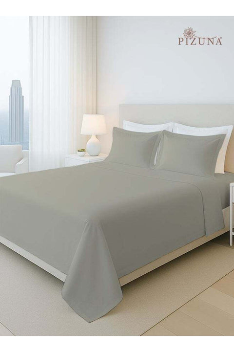Pure Combed Cotton Bed Sheet Set Queen Size Silver, 400 Thread Count Cozy Luxury 100% Long Staple Cotton