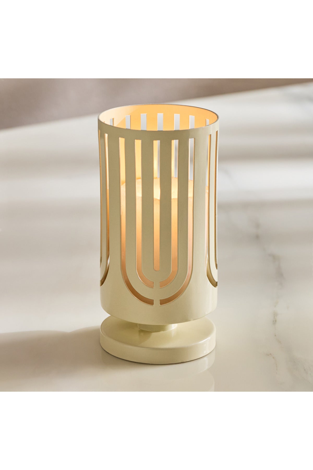 Fanous Pillar Candleholder Color: Cream Size Large