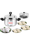 Stainless Steel Idli pot/Idli cooking pot /6 pcs deep plates,36 CM (24 idlis), SAS Bottom, Sturdy Handle, Induction and Gas Stove Friendly