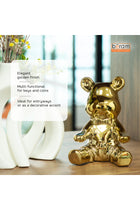 BERAM Golden Bunny Piggy Bank with Key Stand – Ceramic Art Sculpture, Modern Abstract Home Decor, Indoor Shelf Ornament & Functional Office, Living Room, Dining Room Centerpiece