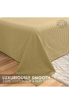 3-Piece Double Bed Sheet Set – 100% Cotton Sateen Stripe Patterned – Bronze